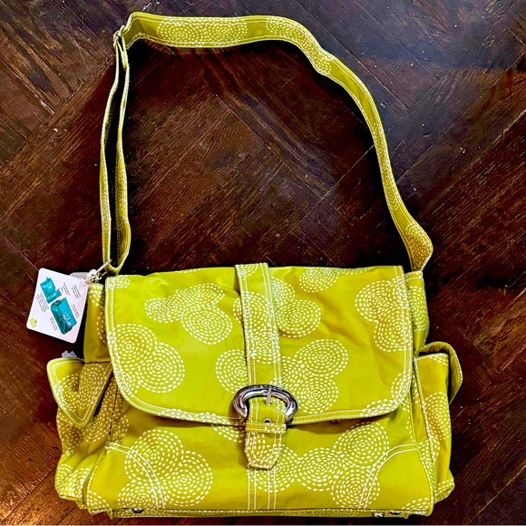 Kalencom Matte Coated Buckle Bag, Stitches Olive Green, NWT, Diaper/Nappy, Kit - Picture 1 of 16